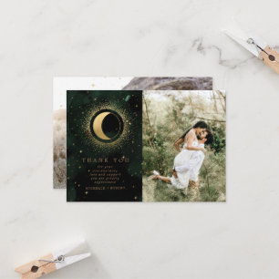Carte de remerciements Mariage photo Celestial Gol