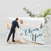 Carte De Remerciements Mariage photo chic (Debout devant)