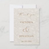 Carte De Remerciements Mariage photo chic Boho beige (Devant)