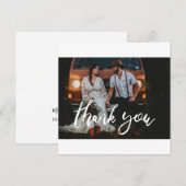 Carte De Remerciements Mariage Photo Chic Écriture moderne Carré (Devant / Derrière)