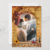 Carte De Remerciements Mariage photo classique de vignoble (Devant)