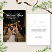 Carte De Remerciements Mariage photo classique en noir et blanc