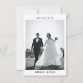 Carte De Remerciements Mariage photo classique minimal (Devant)