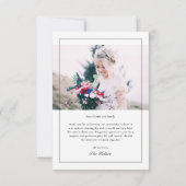 Carte De Remerciements Mariage Photo Classique Monogramme (Dos)