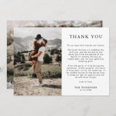 Carte De Remerciements Mariage photo classique simple 2 (Devant / Derrière)