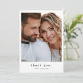 Carte De Remerciements Mariage photo classique simple Retro (Debout devant)