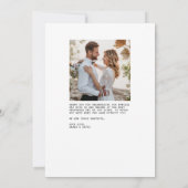 Carte De Remerciements Mariage photo classique simple Retro (Dos)