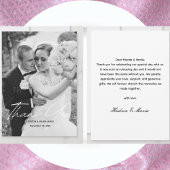 Carte De Remerciements Mariage photo classique simple script personnalisé