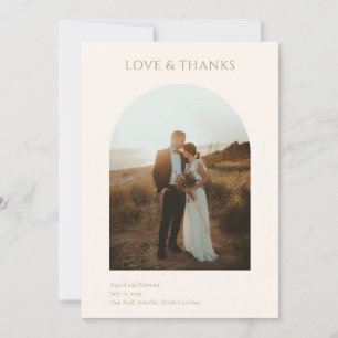 Carte De Remerciements Mariage photo d'arch minimaliste moderne