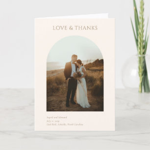 Carte De Remerciements Mariage photo d'arch minimaliste moderne