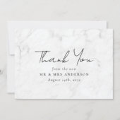 Carte De Remerciements Mariage photo de cadre de marbre (Devant)