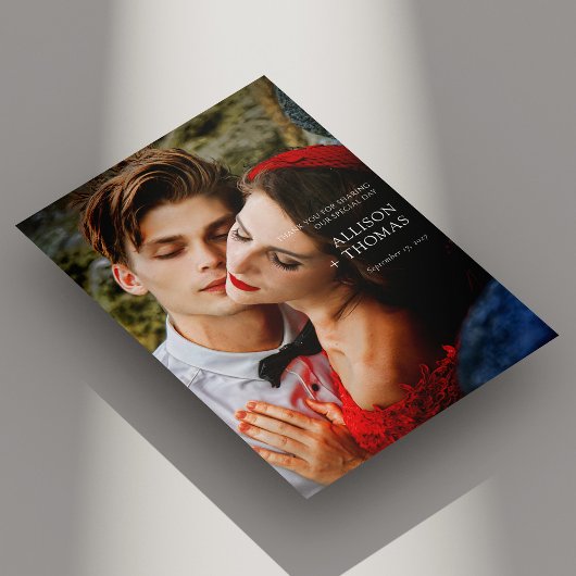 Carte de remerciements Mariage photo de luxe