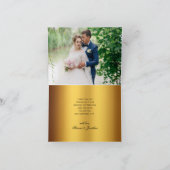 Carte De Remerciements Mariage photo de luxe Black Gold Script à l'intéri (Intérieur)