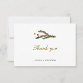 Carte De Remerciements Mariage Photo de Pin d'Hiver  (Devant)