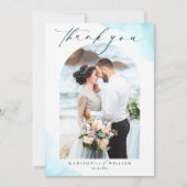 Carte de remerciements Mariage photo de plage (Devant)