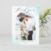 Carte de remerciements Mariage photo de plage (Debout devant)