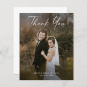 Carte de remerciements Mariage photo de script bud (Devant / Derrière)