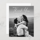 Carte de remerciements Mariage photo de script bud (Devant / Derrière)