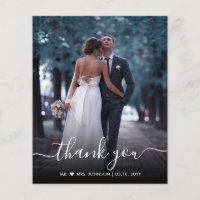 Carte de remerciements Mariage photo de script chi