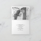 Carte De Remerciements Mariage photo de script classique noir simple et é (Intérieur)