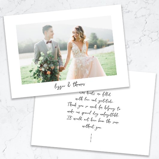 Carte De Remerciements Mariage photo de script de calligraphie