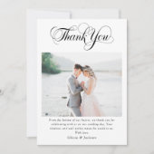 Carte De Remerciements Mariage photo de script de calligraphie (Devant)