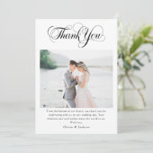 Carte De Remerciements Mariage photo de script de calligraphie (Debout devant)