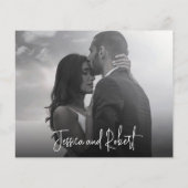 Carte de remerciements Mariage photo de script élé (Dos)