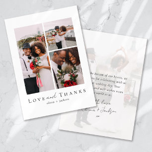 Carte De Remerciements Mariage photo de script Love and Thanks