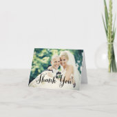 Carte De Remerciements Mariage photo de script manuscrit noir (Devant)