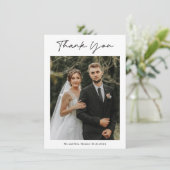 Carte De Remerciements Mariage photo de script manuscrit simple (Debout devant)