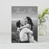 Carte De Remerciements Mariage photo de script moderne (Debout devant)