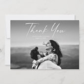 Carte De Remerciements Mariage photo de script moderne (Devant)