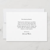 Carte De Remerciements Mariage photo de script moderne (Dos)