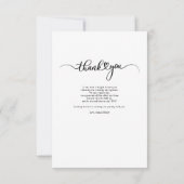 Carte De Remerciements Mariage photo de script moderne (Dos)