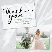 Carte De Remerciements Mariage photo de script moderne chic