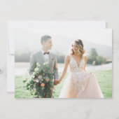 Carte De Remerciements Mariage photo de script moderne chic (Dos)