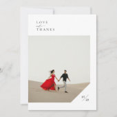 Carte De Remerciements Mariage photo de script moderne simple (Devant)