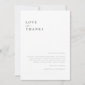 Carte De Remerciements Mariage photo de script moderne simple (Dos)