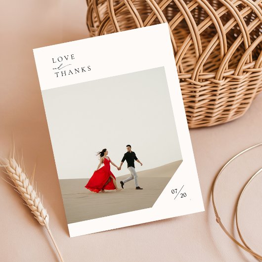 Carte De Remerciements Mariage photo de script moderne simple