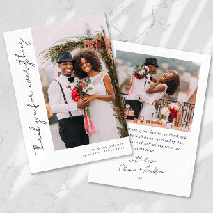 Carte De Remerciements Mariage photo de script romantique