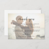 Carte De Remerciements Mariage photo de script romantique simple (Devant / Derrière)