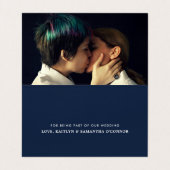 Carte de remerciements Mariage photo de script sim (Intérieur déplié)