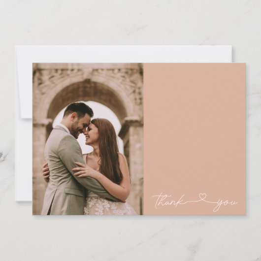 Carte de remerciements Mariage photo de script sim (Devant)