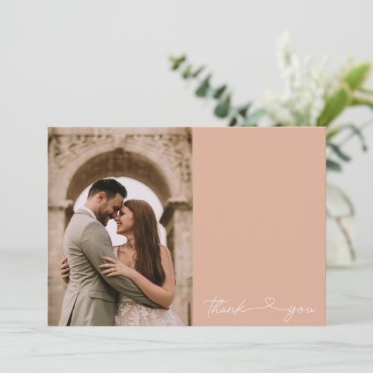 Carte de remerciements Mariage photo de script sim (Debout devant)