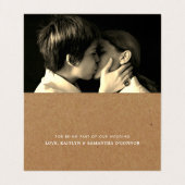 Carte de remerciements Mariage photo de script sim (Intérieur déplié)