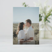 Carte De Remerciements Mariage photo de script simple (Debout devant)