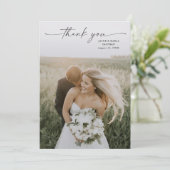 Carte De Remerciements Mariage photo de script simple (Debout devant)