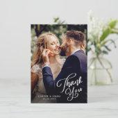 Carte De Remerciements Mariage photo de script simple (Debout devant)