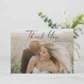 Carte De Remerciements Mariage photo de script simple (Debout devant)